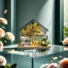 European-style DIY wooden model house set, creative birthday gift, exquisite house decoration, the joy of assembling by yourself details Picture